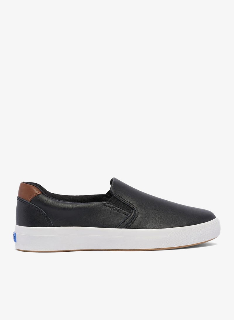 Keds Women's Pursuit Slip On Leather Casual Sneaker Black - Image 1